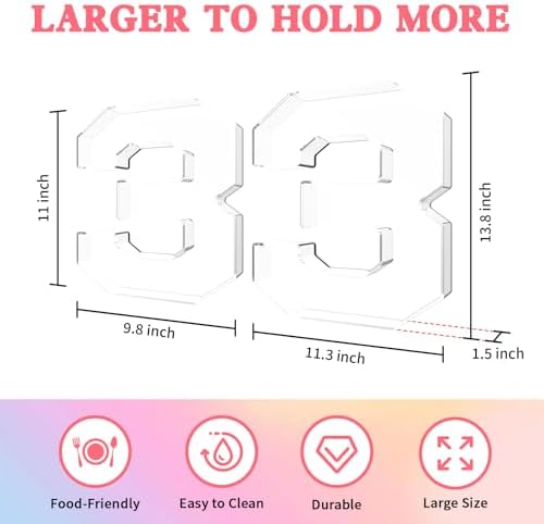 13.8" Acrylic Number Charcuterie Tray, Fillable Charcuterie Box (Number 3)