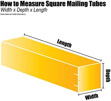 Top Pack Supply Square Mailing Tubes, 5" x 5" x 48", White (Pack of 25)