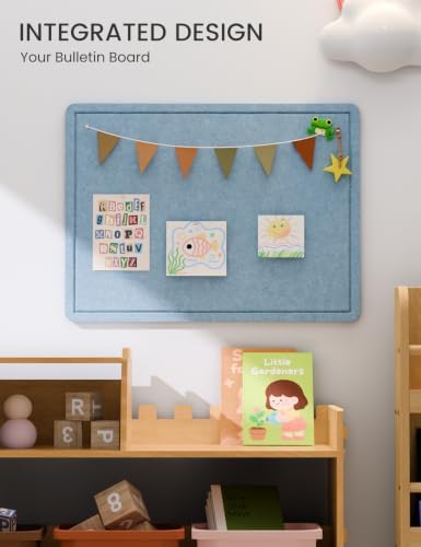 Fluxynara 23.6" x 17.1" Bulletin Board, Dusty Blue