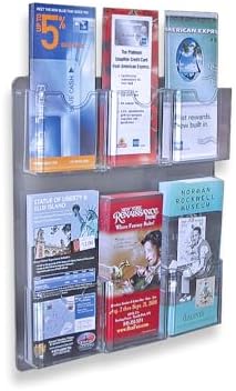 Azar Displays 252066 Six-Pocket Wall Mount Brochure Holder, 2-Piece Set