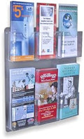 Azar Displays 252066 Six-Pocket Wall Mount Brochure Holder, 2-Piece Set