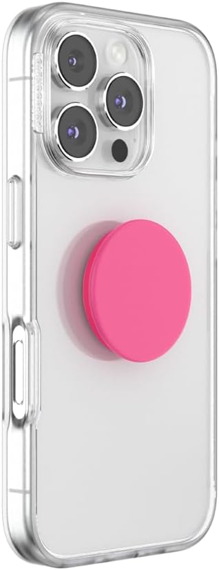 PopSockets Adhesive Phone Grip, Holder- Neon Pink | Secure Comfortable Hold, Anti-Drop, Kickstand, Hot Pink, Electronic Accessories, For iPad/Kindle/iPhone/Android