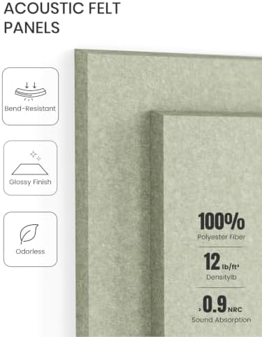 Fluxynara Felt Bulletin Board & Cork Board Alternative, Sage Green