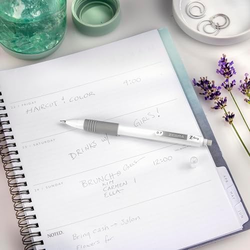Zebra Pen Z-Grip Mechanical Pencil, 0.7mm #2, White Opaque Barrels, 12-Pack