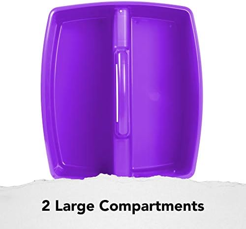 Storex 2-Compartment Large Craft Caddy – Multipurpose Classroom Organizer with Handle, Purple, 6-Pack (00955F06C)