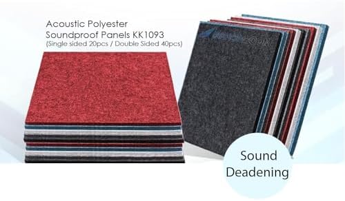 Arrowzoom 20-Pack Polyester Acoustic Panels 12x12 in Black AZ1184