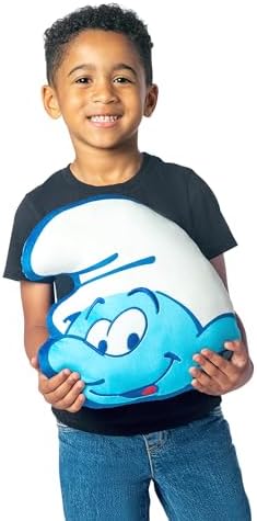 Northwest Smurfs Little Smurf Guy Cloud Pillow 12" – Plush Cartoon Stuffed Toy for Kids & Adults, Blue Character Throw Pillow, Bedroom Decor