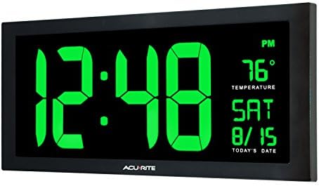 AcuRite Digital Clock, 18-Inch / Green