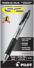 PILOT G2 Extra Fine Point Black Gel Ink Pens, Dozen Box, 31002