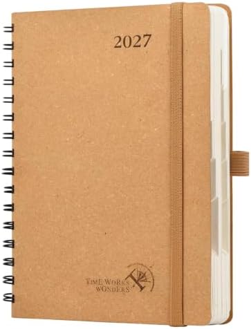 POPRUN 2027 Daily Planner One Page Per Day,5.75" x 8.5" Recycled Paper Book