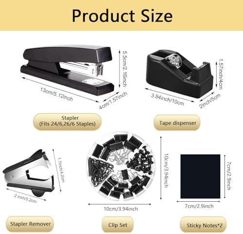 Office Supplies,Desk Accessories,Desk Organizer,Stapler,Tape Dispenser,Folding Phone Holder,Scissors,Notebook,Staple Remover,Staples,Clear Tape,Sticky Notes,Paper Clips,Bookmark,Pen,Pen pals Ect.27pcs