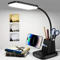 LED Desk Lamp with 10W Wireless Charging & Pen Holder, Black