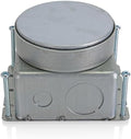 Leviton Concrete Floor Box 1-Gang Deep Round, Includes 4 Leveling Screws, FBDC1, Steel