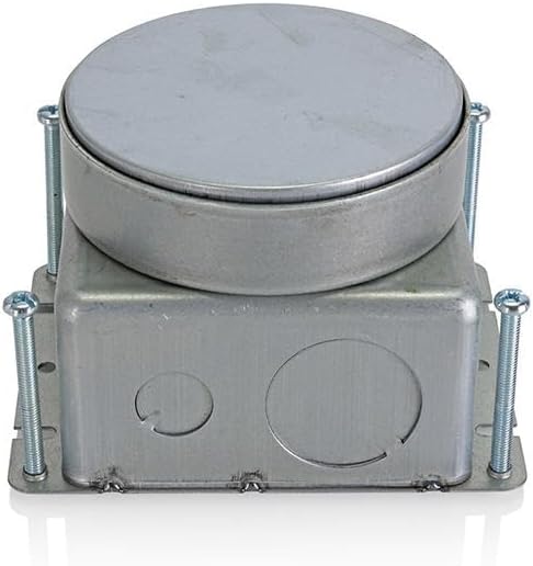 Leviton Concrete Floor Box 1-Gang Deep Round, Includes 4 Leveling Screws, FBDC1, Steel