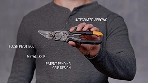 ToughBuilt - Left Cut Aviation Snips, Heavy-Duty Metal Shears, TB-H4-60-L