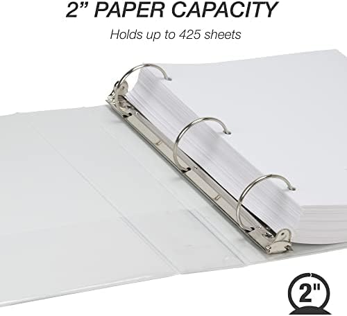 Samsill 2 Inch 3 Ring Binders, Economy Round Ring, Clear View Cover, 425 Sheet Capacity - for School, Home, Office - Assorted, 4 Pack