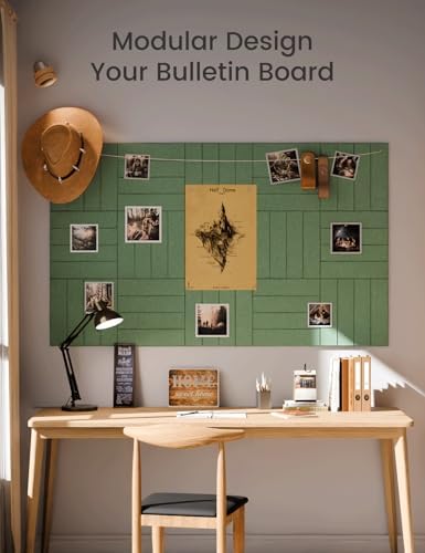Fluxynara Felt Bulletin Board & Cork Board Alternative, Moss Green
