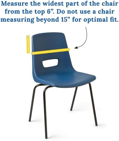 Carson Dellosa 15" x 19" Canvas Blue and Yellow Chairback Buddy Pocket Chart, Seat Storage for Classroom K-2, Classroom Chair Seat Storage with Pockets with 6 Chair Pockets and Student Name Tag | Durable 15x19" Chairback Buddy for Classroom Supplies, D...