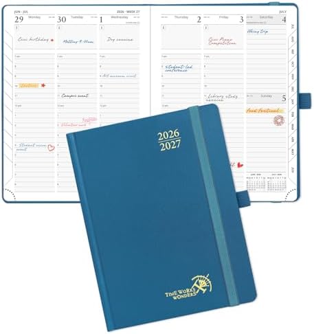 POPRUN 2026-2027 Academic Planner,6.5" x 8.75", Weekly and Monthly Calendar