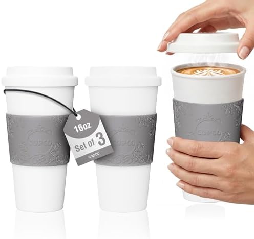 Copco Acadia Travel Mug, 16 Oz - Damask, Set of 3