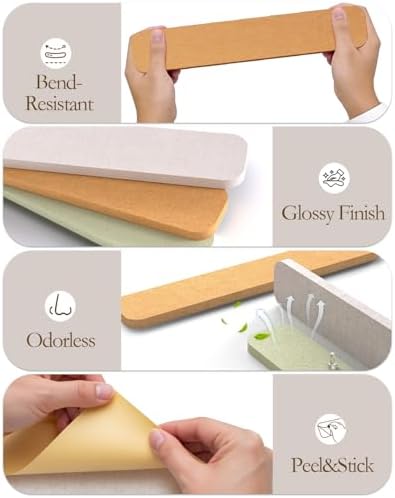 JBER Felt Strip Board 13" x 2", 8 Pack Cork Board Alternative, Harvest
