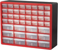 Akro-Mils 44-Drawer Plastic Storage Cabinet, 20" W x 6" D x 16" H, Red