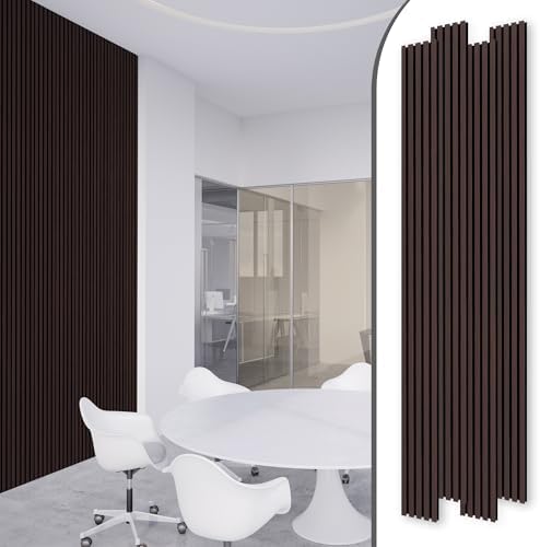WoveN SounD Wood Panels for Wall, Brown, 4 Pack, 108x8 in