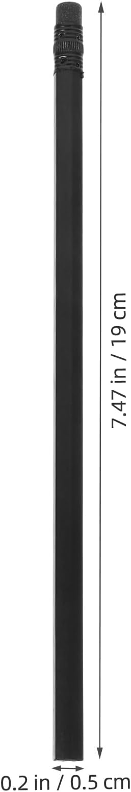 LALAFINA 24Pcs Wooden Pencils with Erasers Black Lead 6.5 Inch Long Writing Drawing Sketching Pencils for School Office Art Supplies