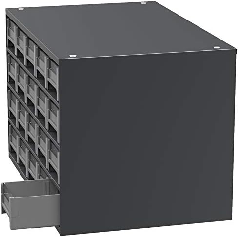 Akro-Mils Steel Garage Storage Cabinet, Small Parts Organizer Metal Cabinet for Hardware, Nails, Screws, Bolts, Nuts, and More, 17" W x 11" D x 11" H, 20-Drawer, Gray Cabinet/Gray Drawers (19320)