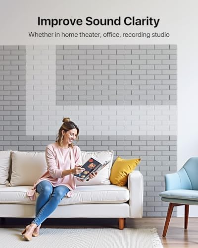 Soundsbay 18-Pack Brick Acoustic Panels, Self-Adhesive, 12"X12"