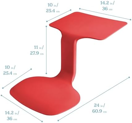 ECR4Kids The Surf Portable Lap Desk, Flexible Seating, Red