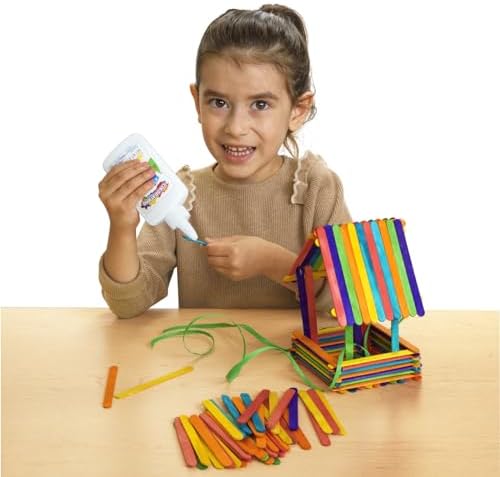 Colorations Colored Wood Craft Sticks, 1,000 Pieces, Ages 3+, PreK+ | Popsicle-Style Sticks, 4 1/2" x 3/8", High-Quality Kids' Crafts and STEAM Activities