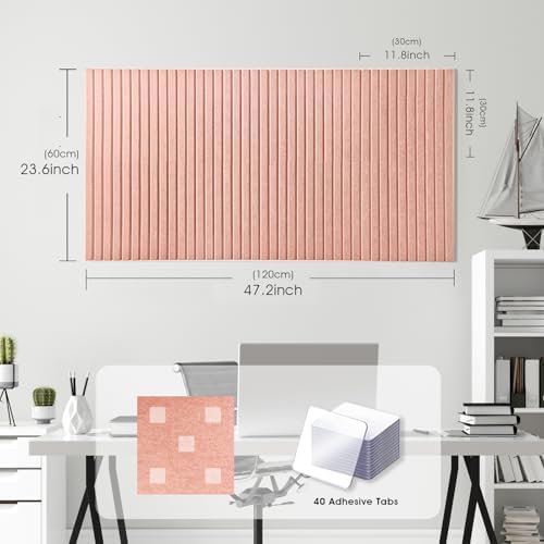 Large Felt Bulletin Board 48" x 24", Pink