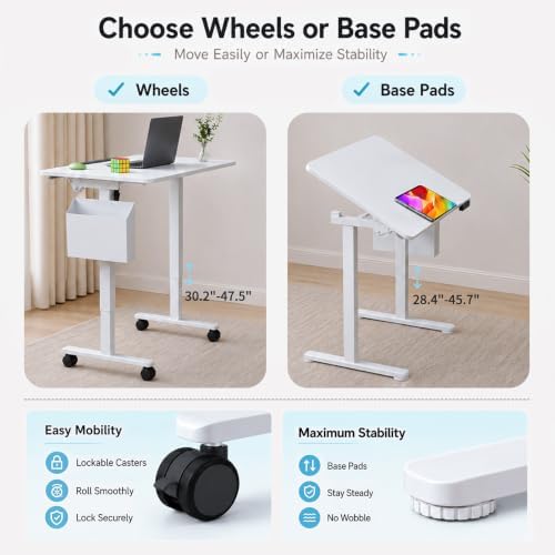 3-in-1 Standing Drafting Desk with 90° Tilt Whiteboard, 35×24"