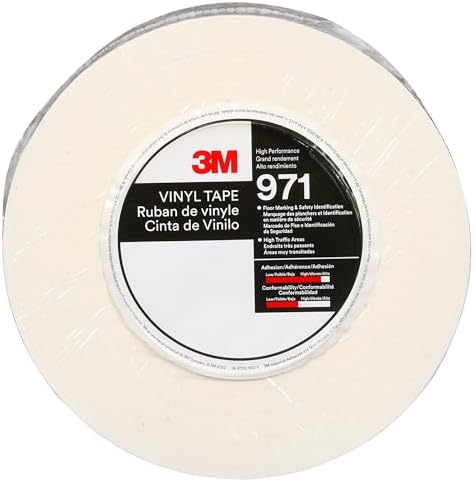 3M Durable Floor Marking Tape 971, White, 3 in x 36 yd, 17 mil, 1 Roll