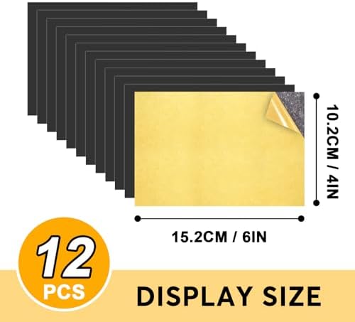 Towjug Adhesive Magnetic Sheets, 4" x 6", 12 Pack