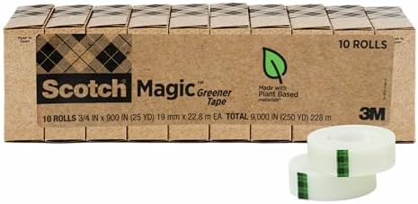 Scotch Magic Greener Tape, 0.75 in .x 900 in., 10 Rolls