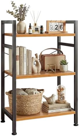 3 Tier Bookshelf, Free Standing Bookcase with Open Storage Shelves