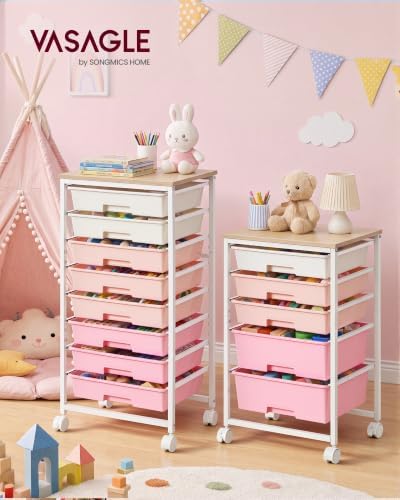 VASAGLE Rolling Cart with Drawers, Craft Organizers and Storage