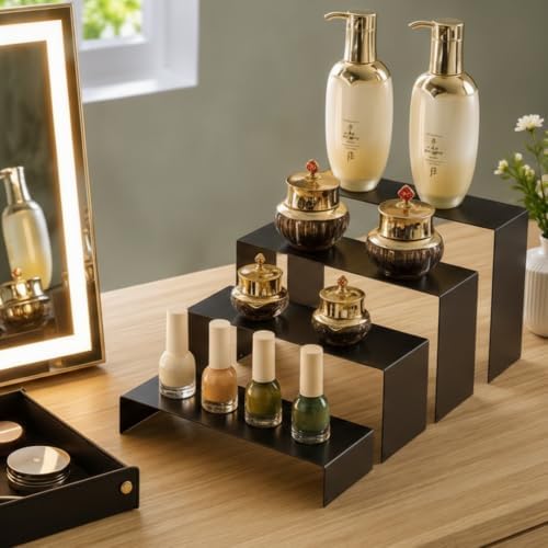 Gonice Display Risers, 8 PCS Black Cupcake Stand, Display Stand for Perfume