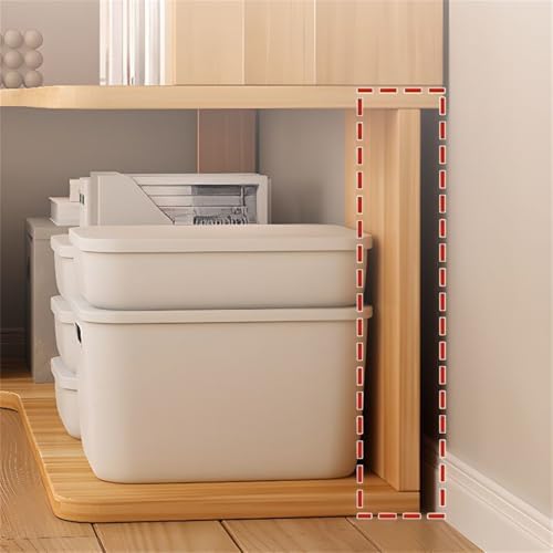 Vertical L-Shape Storage with Open Back 6 Shelves Corner Bookshelf Wood Floor Rack Student Integrated Wall Bookcase Corner Cabinet Multi-layer Storage Cabinet Light Walnut 24"L x 35"W x 75"H
