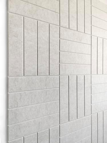 Felt Bulletin Board Tiles | Modern Cork Board Alternative | Large Cork Boards for Walls | Aesthetic Felt Wall Panels for Office & Home Decor | Pinboard & Photo Board (12-Pack) | Ivory