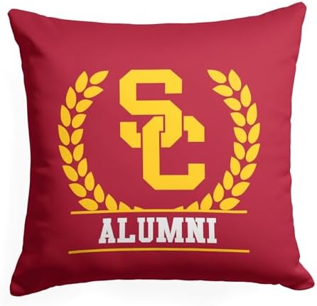 Northwest NCAA USC Trojans Alumni Double-Sided Printed Throw Pillow, Soft Decorative Polyester Fan Cushion, Couch Bed or Game Room Decor, 18 x 18 in