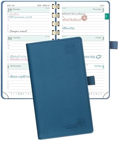 POPRUN Pocket Planner 2026-2027, Small 3.5''x6.5'' Academic Pocket Calendar