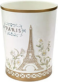 Avanti Linens - Wastebasket, Hand Painted Resin, Chic Bathroom Decor (Paris Botanique Collection)