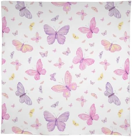 Pink Butterfly Tablecloth, Colorful Watercolor Purple Butterfly Table Cover for Home Kitchen Dining Room Indoor Outdoor Picnic Holiday Party Decor 55x75in