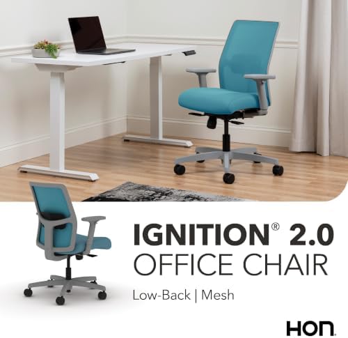 HON Ignition 2.0 Low Back Ergonomic Office Chair, Desk Chair, Sky