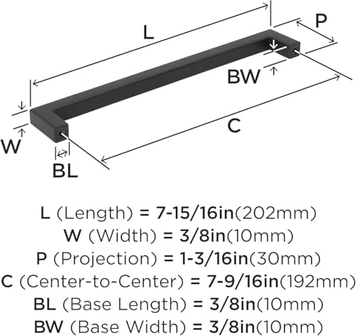Amerock 7-9/16" Monument Matte Black Drawer Pull
