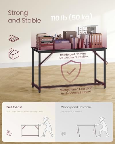 VASAGLE Computer Desk, Steel Frame Gaming Desk for Home Office, 47.2 Inch