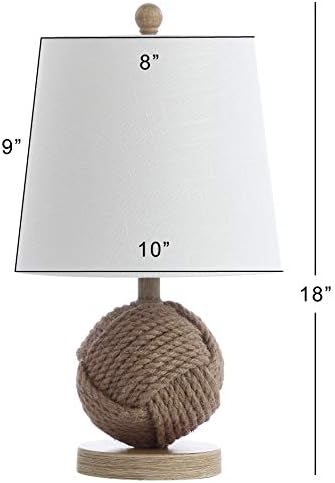 JONATHAN Y Monkey Fist 18" Rope Metal Ball LED Table Lamp, Natural
